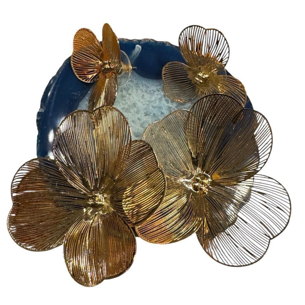 lonna & lilly
Gold-Tone Openwork Flower Double Drop Earrings